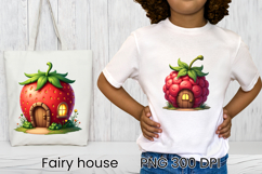 Cute fairy fruit house sublimation | Fairy house clipart PNG Product Image 1