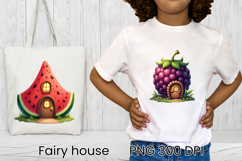 Cute fairy fruit house sublimation | Fairy house clipart PNG Product Image 1