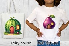 Cute fairy fruit house sublimation | Fairy house clipart PNG Product Image 1