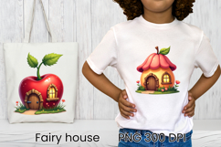 Cute fairy fruit house sublimation | Fairy house clipart PNG Product Image 1