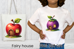 Cute fairy fruit house sublimation | Fairy house clipart PNG Product Image 1