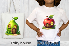 Cute fairy fruit house sublimation | Fairy house clipart PNG Product Image 1
