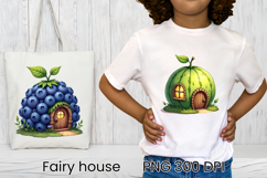Cute fairy fruit house sublimation | Fairy house clipart PNG Product Image 1