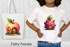Cute fairy fruit house sublimation | Fairy house clipart PNG Product Image 1