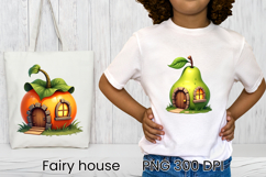 Cute fairy fruit house sublimation | Fairy house clipart PNG Product Image 1