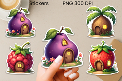 Whimsical fairy house stickers | Fantasy magic stickers PNG Product Image 1