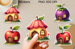 Whimsical fairy house stickers | Fantasy magic stickers PNG Product Image 1