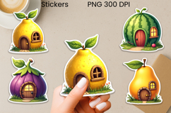Whimsical fairy house stickers | Fantasy magic stickers PNG Product Image 1