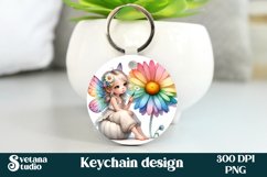 Cute fairy keychain | Keychain sublimation | Fairy flower Product Image 1