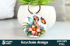 Cute fairy keychain | Keychain sublimation | Fairy flower Product Image 1