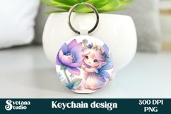 Cute fairy keychain | Keychain sublimation | Fairy flower Product Image 1