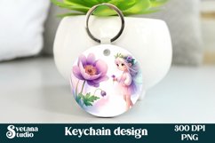 Cute fairy keychain | Keychain sublimation | Fairy flower Product Image 1