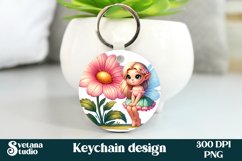 Cute fairy keychain | Keychain sublimation | Fairy flower Product Image 1