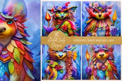 Colorful Fantasy Creatures - Scrapbook Papers Product Image 5