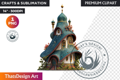 Fairy Tale House PNG, Gnome home, Whimsical Building Product Image 1
