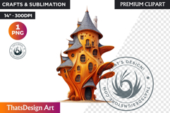 Fairy Tale House PNG, Gnome home, Whimsical Building Product Image 1
