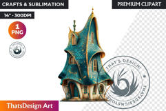 Fairy Tale House PNG, Gnome home, Whimsical Building Product Image 1