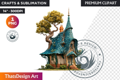 Fairy Tale House PNG, Gnome home, Whimsical Building Product Image 1