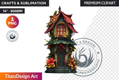 Fairy Tale House PNG, Gnome home, Whimsical Building Product Image 1