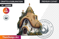 Fairy Tale House PNG, Gnome home, Whimsical Building Product Image 1
