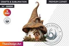 Fairy Tale House PNG, Gnome home, Whimsical Building Product Image 1