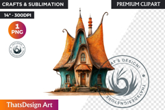 Fairy Tale House PNG, Gnome home, Whimsical Building Product Image 1