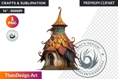 Fairy Tale House PNG, Gnome home, Whimsical Building Product Image 1