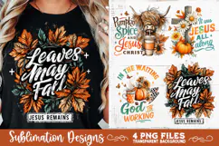 Christian Fall Inspirational 4 PNG Retro PNG Sublimation Product Image 1