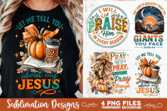 Christian Fall Inspirational 4 PNG Retro PNG Sublimation Product Image 1