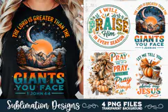 Christian Fall Inspirational 4 PNG Retro PNG Sublimation Product Image 4
