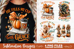 Christian Fall Inspirational 4 PNG Retro PNG Sublimation Product Image 7