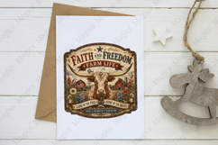 Faith and Freedom Farm Life Longhorn Sign PNG Product Image 3