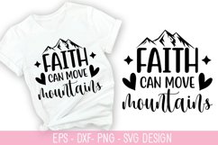 Faith can move mountains SVG - Christian Quotes SVG Design Product Image 1