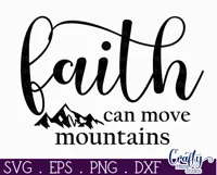 Christian Farmhouse Round Sign, Faith Can Move Mountains Svg Product Image 2
