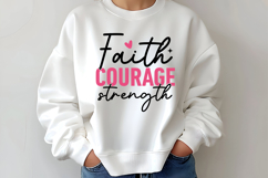 Faith Courage Strength SVG | Breast Cancer Awareness SVG Product Image 2