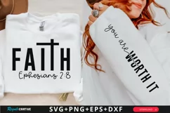 Faith Ephesians Sleeve SVG, Christian SVG Design Product Image 1