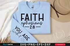Faith Ephesians Sleeve SVG, Motivational SVG Design Product Image 1