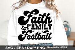 Faith Family Football SVG - Football Mom Design Product Image 1