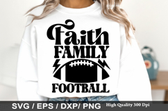 Faith Family Football SVG - Football Mom Design Product Image 1