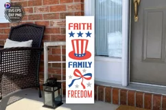 Faith family freedom Porch Sign SVG Product Image 1