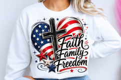 Faith Family Freedom Sublimation PNG Product Image 1