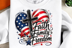 Faith Family Freedom Sublimation PNG Product Image 2