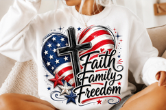 Faith Family Freedom Sublimation PNG Product Image 3