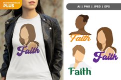 Woman Portrait with Faith Text Sublimation Set Product Image 1
