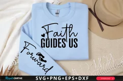 Faith Guides Us Sleeve SVG, Christian SVG Design Product Image 1