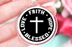 Faith hope blessed love svg, Christian Keychain SVG Product Image 1