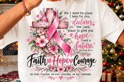 Faith Hope Courage Jeremiah 2911 Pink Ribbon Breast Cancer P Product Image 3