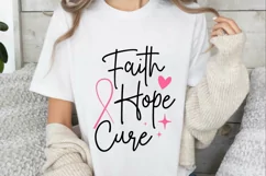 Faith Hope Cure SVG , Breast Cancer Awareness SVG Product Image 3