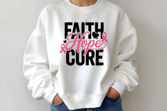 Faith Hope Cure SVG | Breast Cancer Awareness SVG Product Image 2