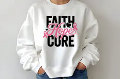 Faith Hope Cure SVG | Breast Cancer Awareness SVG Product Image 2